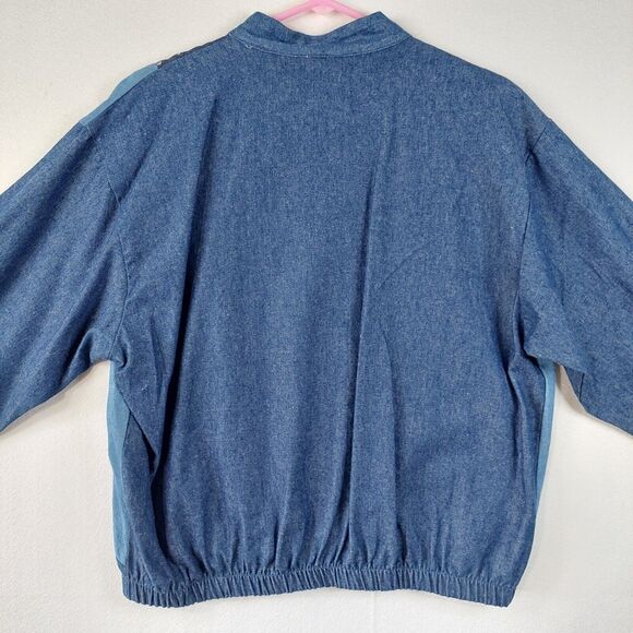 Vintage Coco Bay Miami Women Zip Jacket Denim 80s Medium Damaged Zipper Grandma - Picture 2 of 15